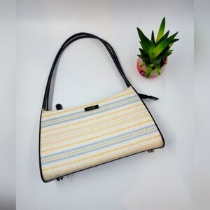 Vintage Kate Spade Y2K 90s Striped Small Shoulder Purse Baguette Handbag